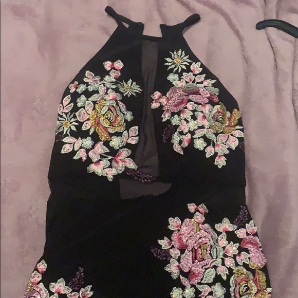 Xscape Formal Black Floral Dress - Picture 4 of 7